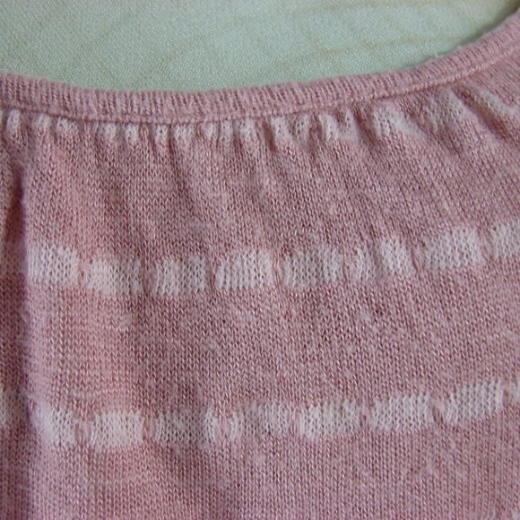 Dusty Rose Mauve Knit Crochet Back Top Tee MED - Picture 8 of 13